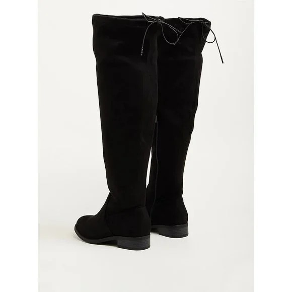 Torrid OTK - STRETCH FAUX SUEDE BLACK BOOT Size 10 WW - Picture 3 of 4